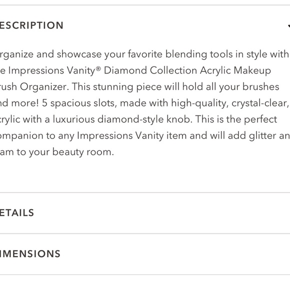 Diamond Collection Acrylic Makeup Brush Organizer - 5 Slots - Picture 2 of 6